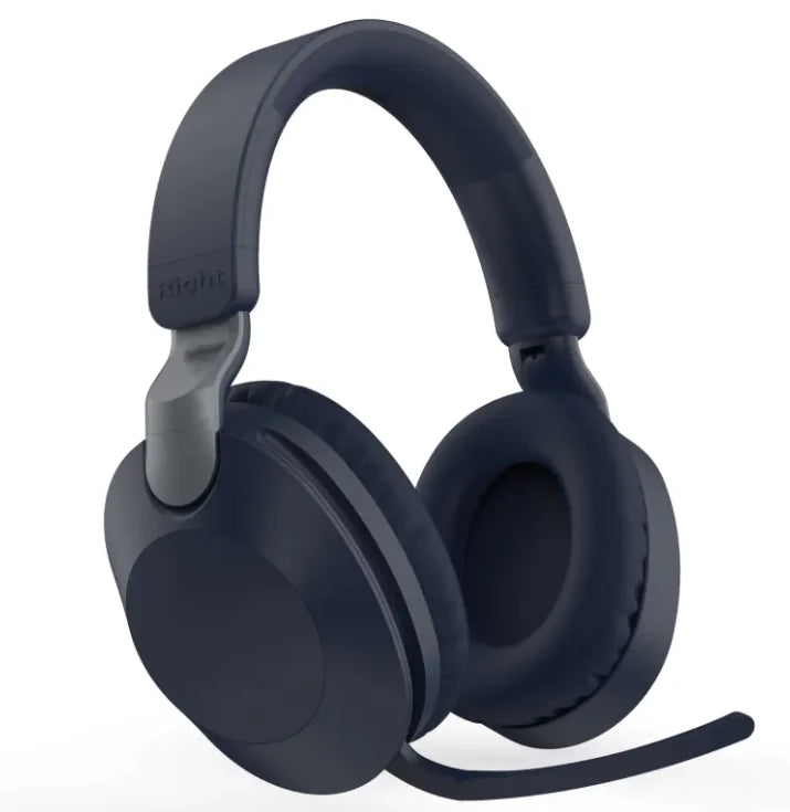 Wireless Headset With Bluetooth in sleek black design featuring adjustable headband and microphone.