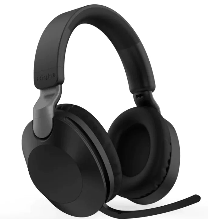 Wireless Headset With Bluetooth featuring a sleek black design and adjustable headband for comfort.